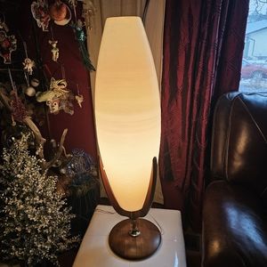 Mid Century Modern Heifetz Rotaflex Beehive Walnut Floor Lamp Atomic Age